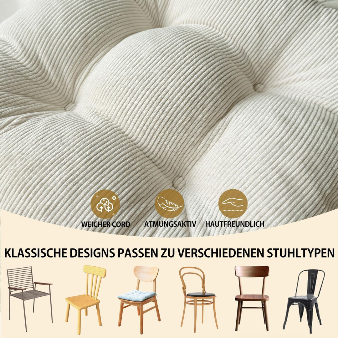 Sitzkissen Rund, 30x30 cm rutschfest Waschbare Sitzpolster Bequemes Stuhlkissen 8 cm Dick Waschbare