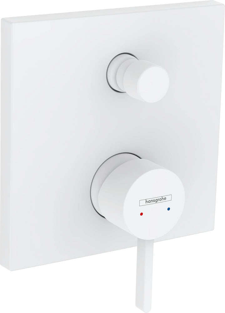 hansgrohe Wannenarmatur Finoris, Unterputz Badarmatur für 2 Funktionen, Mattweiss Mattweiss Wanne, M