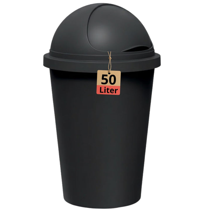 BigDean Müllemer mit Kugelkopf Midnight Edition ca. 50 Liter Schwarz, Schwarz