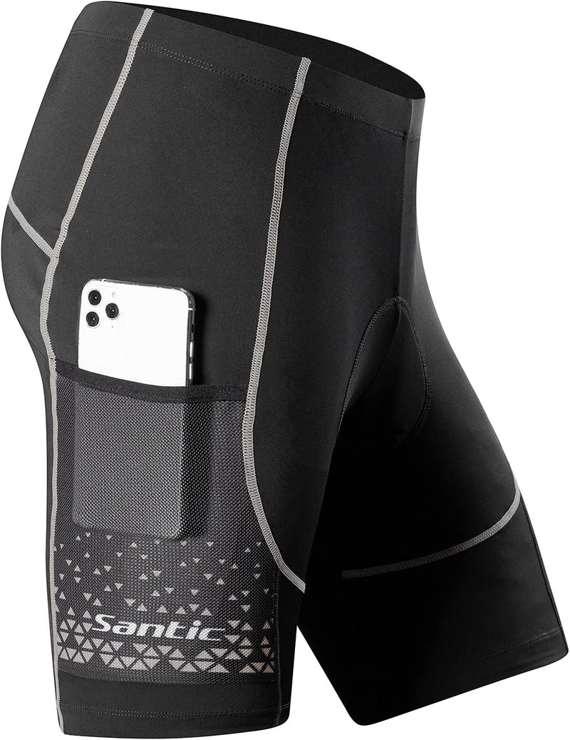 Santic Radlerhose Herren Kurz mit Sitzpolster Radhose Herren Kurz Fahrradhose Herren Gepolstert Rads