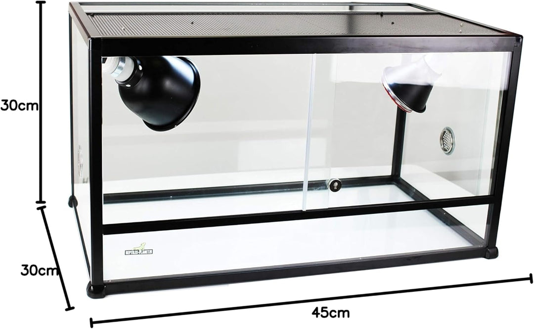 Reptiles Planet Aluminium Elegance Terrarium für Reptilien/# 304 45 x 30 x 30 schwarz Schwarz 45 x 3