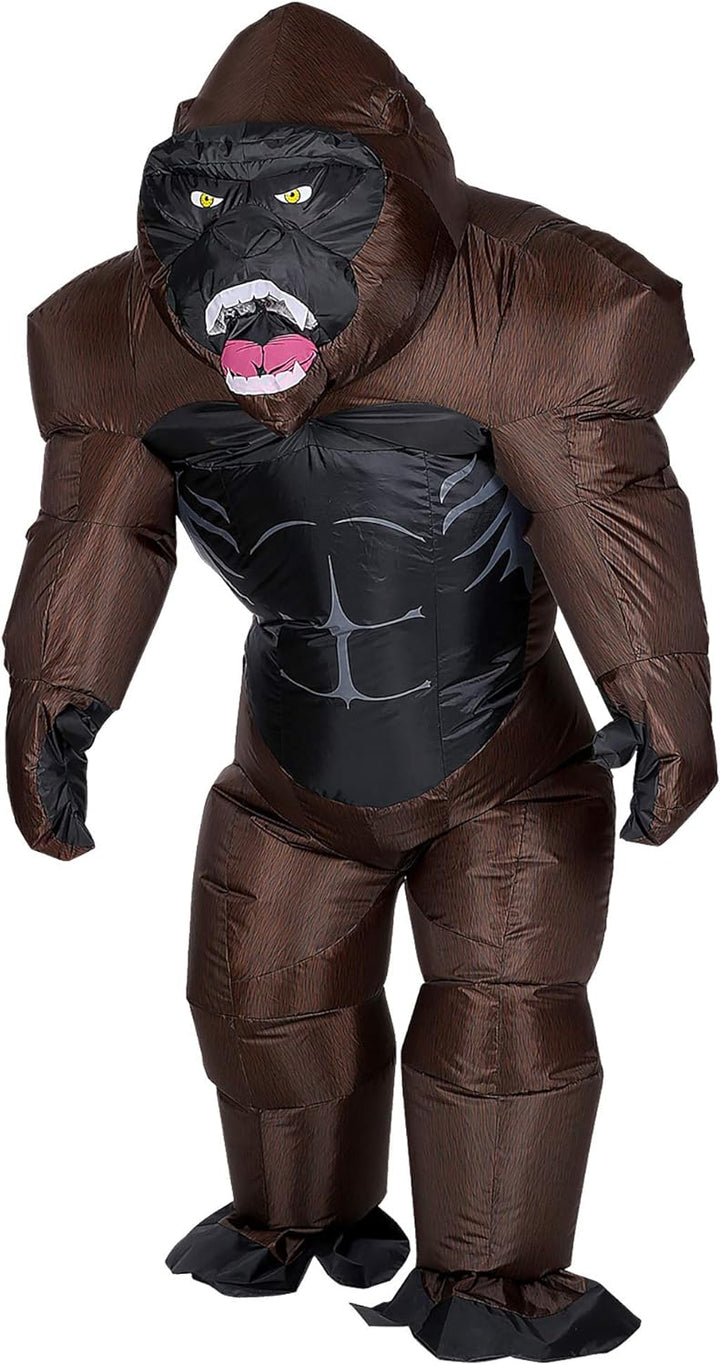 "GORILLA" (airblown inflatable oversized costume with mask) (4 x AA batteries not included) - (One S