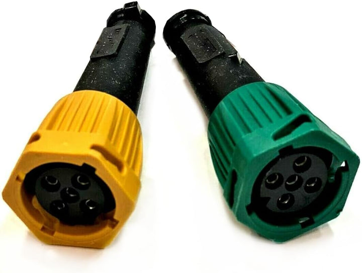 Bajonettstecker M10 5-polig 6-polig für Anhänger Rückleuchten – Gelb Links/Grün Rechts/Set mit Kabel
