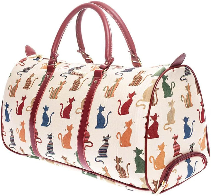 Signare Gobelin-Reisetasche Übernachtungstaschen Wochenendtasche mit Rad für Frauen mit Gartenblume