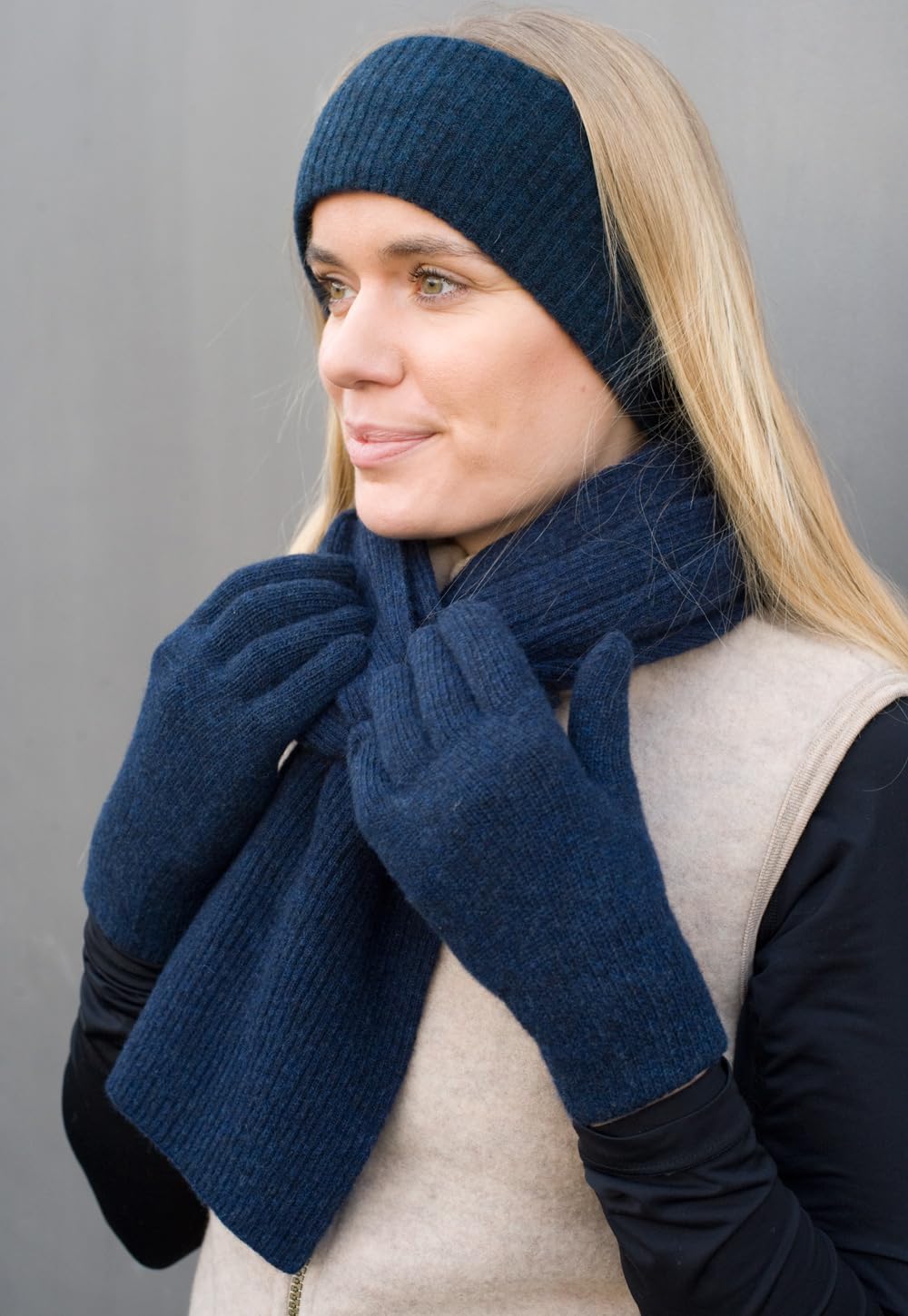 FosterNatur, Merino Damen Wollhandschuhe/Fingerhandschuhe, 100% Wolle Merino extrafein 8 Cosmos, 8 C