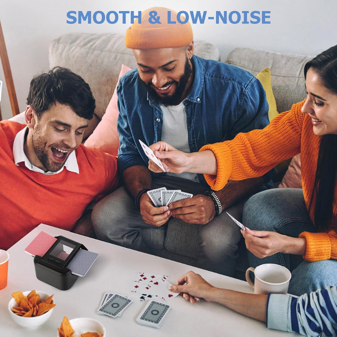 Automatischer Kartenmischer für 1-2 Decks,wiederaufladbarer 2000-mAh-Akku,elektrischer Shuffler für