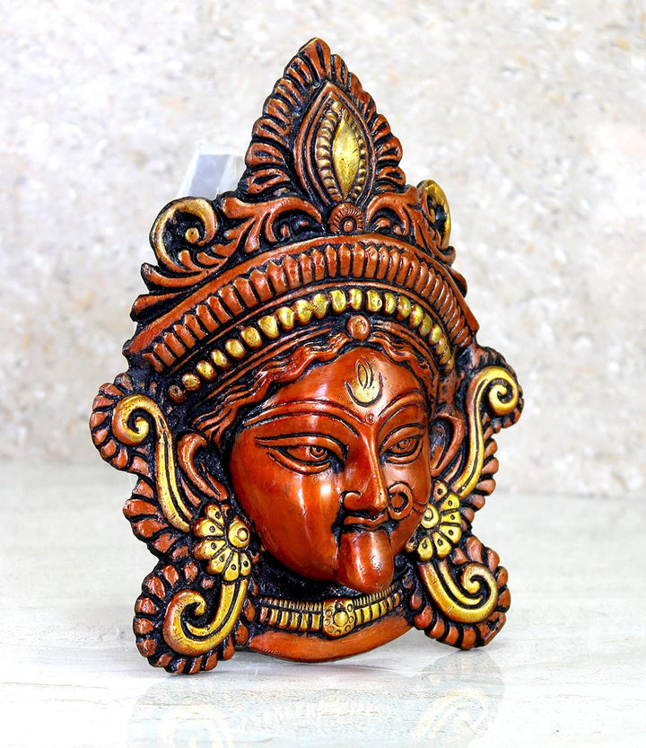eSplanade Kaali Ma Wandbehang, Messing, 18,4 cm | Kali Maa Kali Mata Gesicht Wandbehang Idol Statue