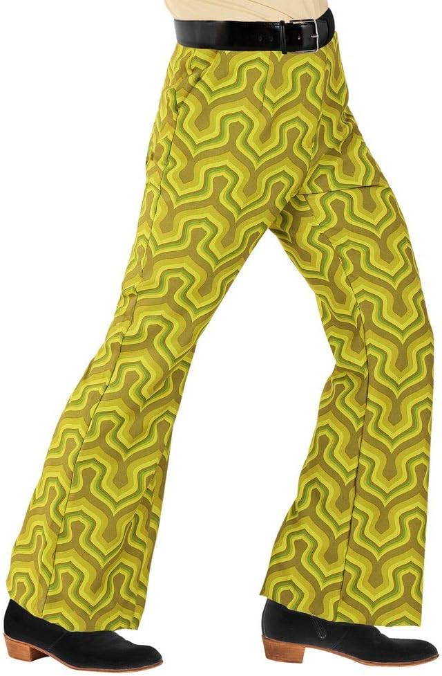 shoperama 70er Jahre Retro Herren Hose mit und ohne Muster Disco Kostüm Siebziger Schlager, Farbe:Gr