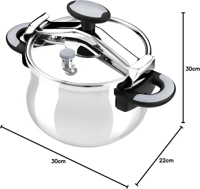 Bra New Star Druck-Schnellkochtopf, Griff, Edelstahl, Edelstahl, rostfrei, 4.5 litros