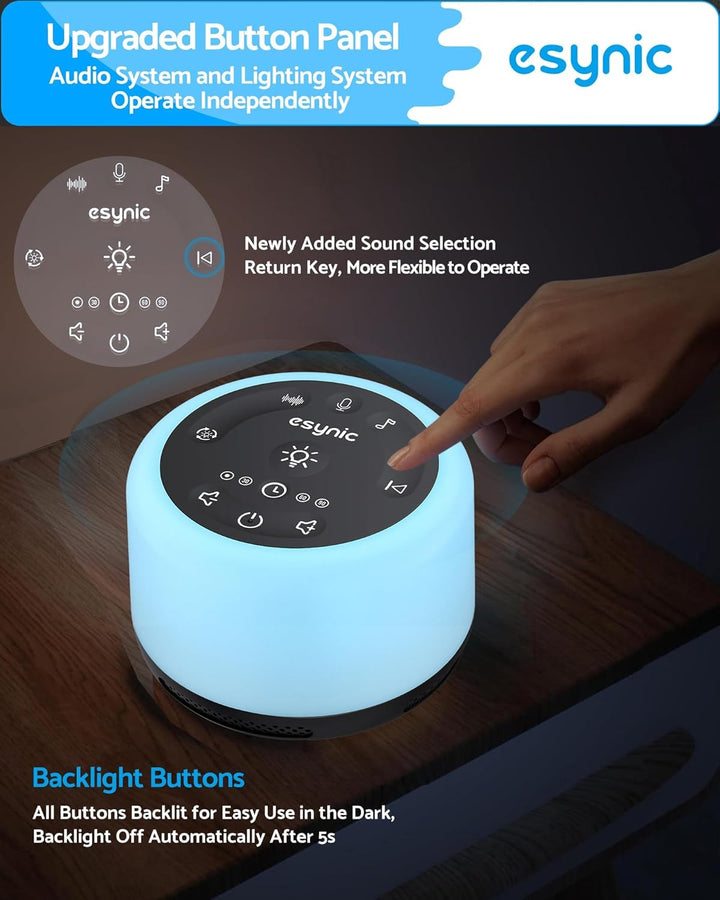 eSynic White Noise Machine Baby Weisses Rauschen Wood Design Weisses Rauschen Sound Machine Einschla