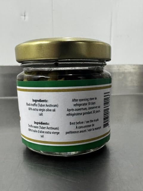 Gehackte schwarze Trüffel 90g – Konservierte Trüffel in nativem Olivenöl extra – Feine Gourmet Delik