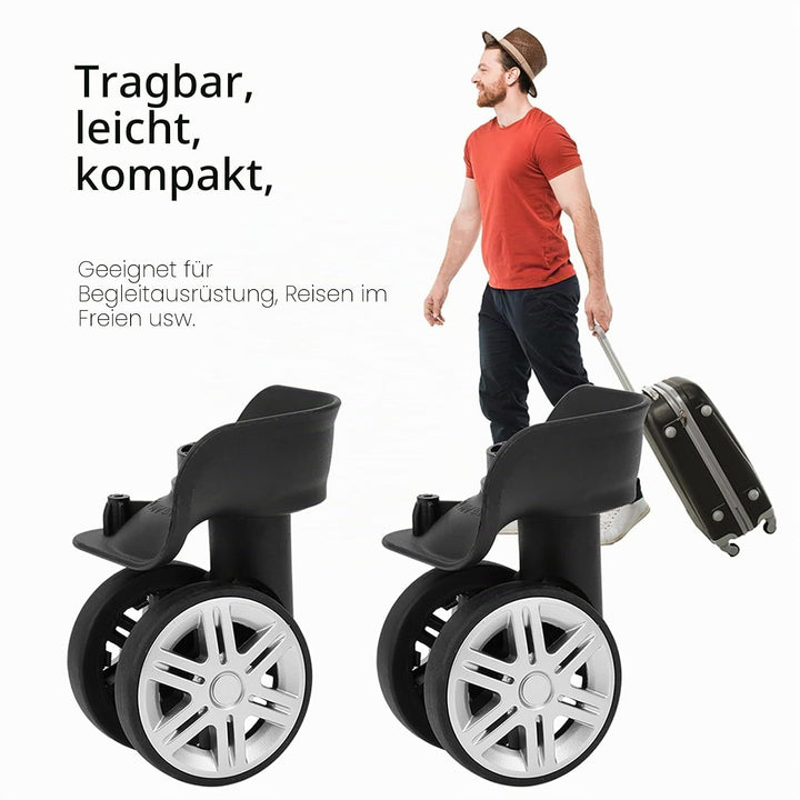 Gepäckkoffer-Räder Ersatz,Universalrad 1 Paar,Zweireihige Räder mit Stummschaltung,Verschleissfeste