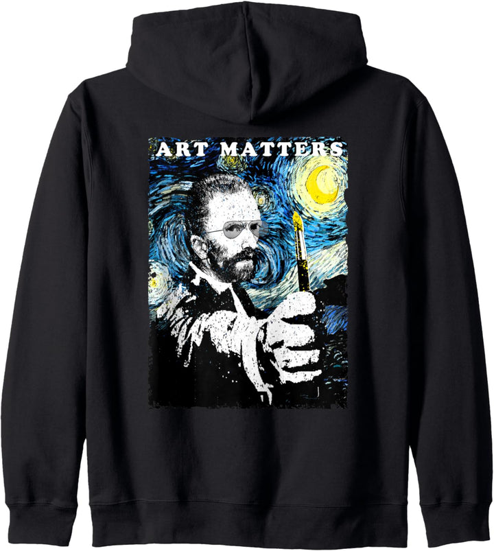 Art Matters Van Gogh Starry Night Distressed Grafik Kapuzenjacke