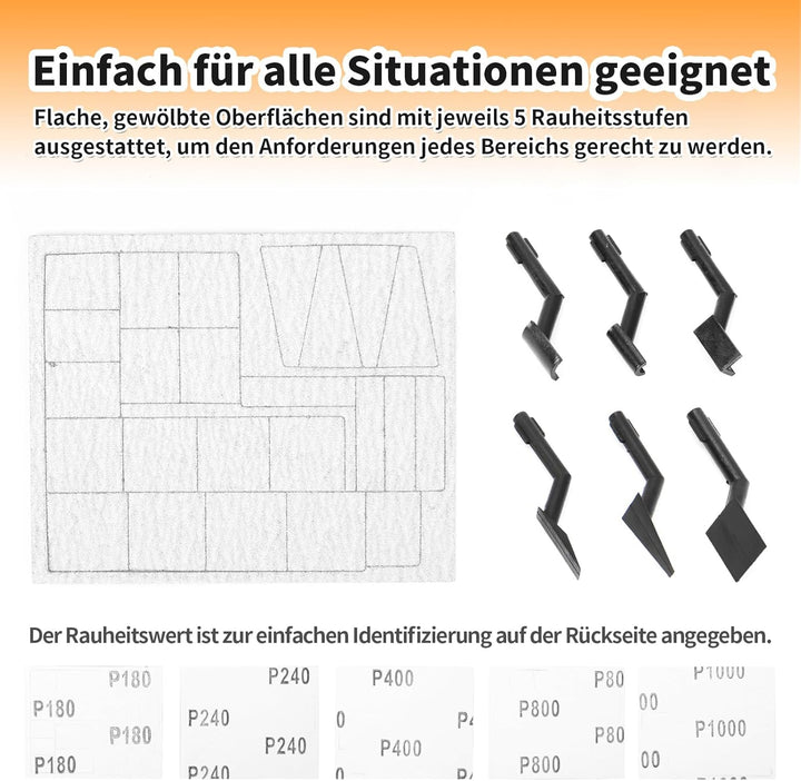 Hubschleifer, variable Drehzahl und USB-Aufladung mit LED-Licht, Stiftschleifer mit 6 Schleifköpfen,