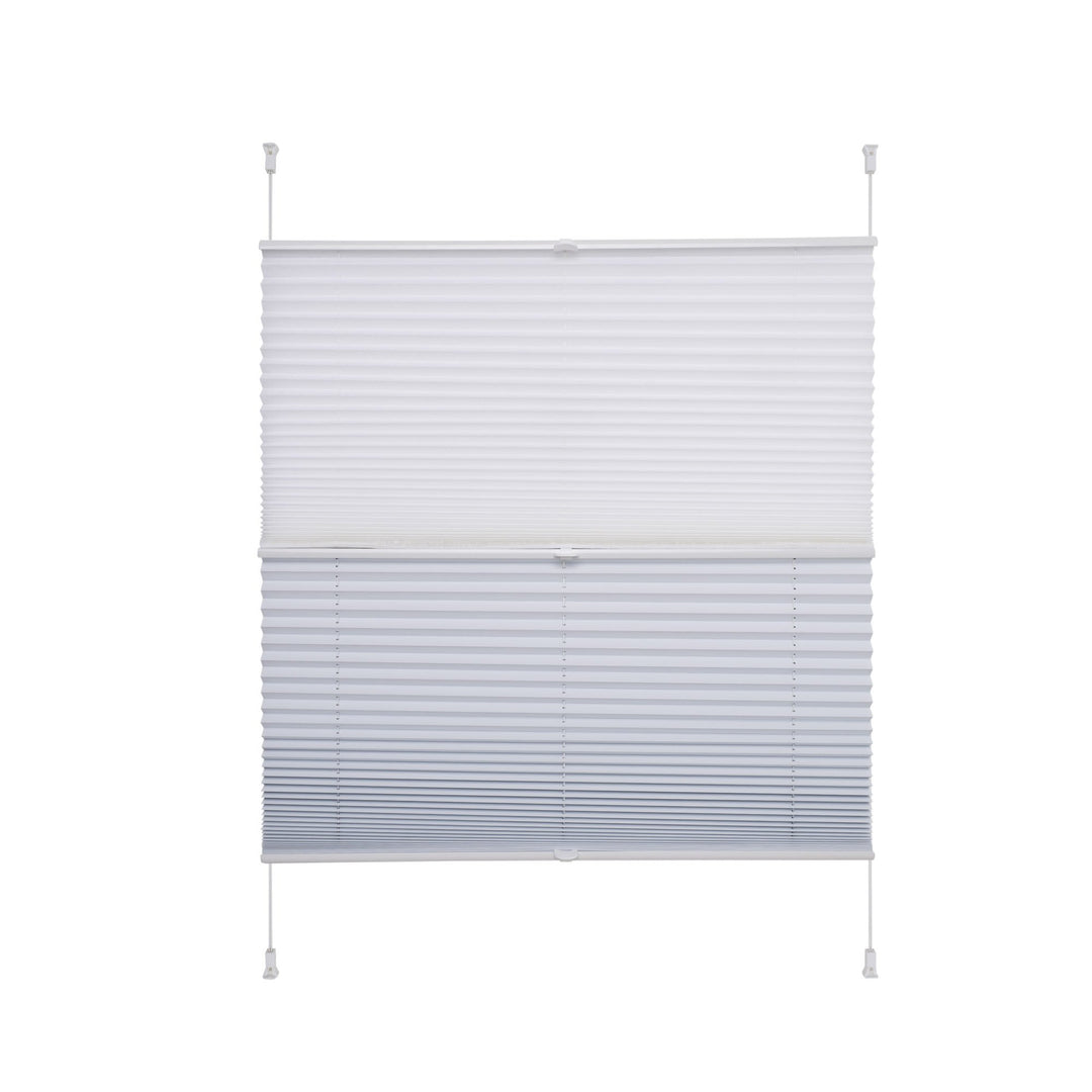 Liedeco® Plissee (Day and Night) verspannt mit Klemmträger / 75 x 130 cm weiss-weiss (Breite x Höhe)