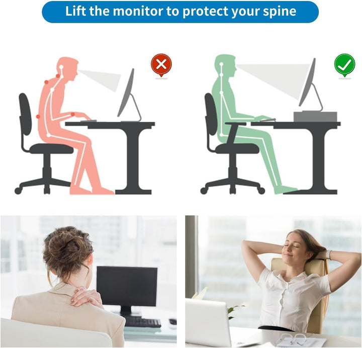 Computer-Monitorständer, Schreibtisch-Organizer mit Schublade, Schreibtischzubehör & Desktop-Aufbewa