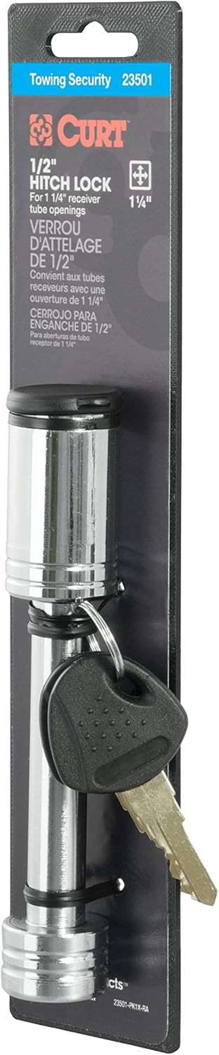 CURT Anhängerkupplungsschloss 1/2" Stiftdurchmesser passend für 1-1/4" Empfänger 23501