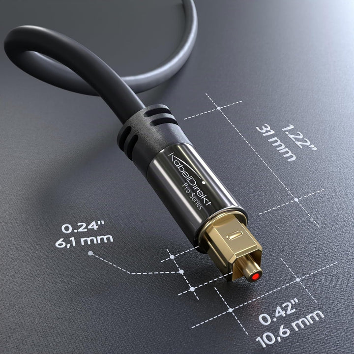 KabelDirekt – 5x TOSLINK-Kabel, optisches Audiokabel – 1,5 m – Glasfaserkabel für Soundbar (TOSLINK