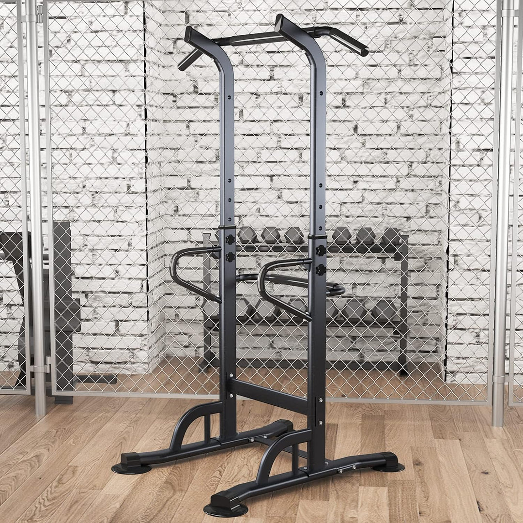 SogesGame Verstellbare Klimmzugstange Power Tower, Höhenverstellbarer Multi-Gym Power Tower Dip Stat