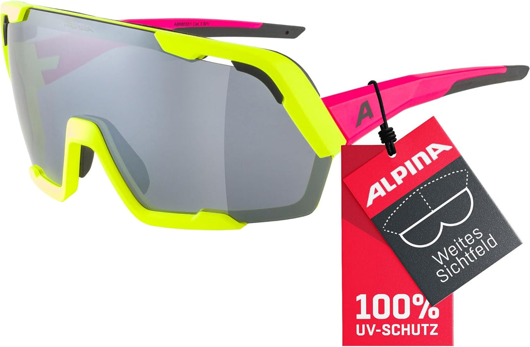 ALPINA ROCKET BOLD - Wasserabweisende und Beschlagfreie Sport- & Fahrradbrille Mit 100% UV-Schutz Fü