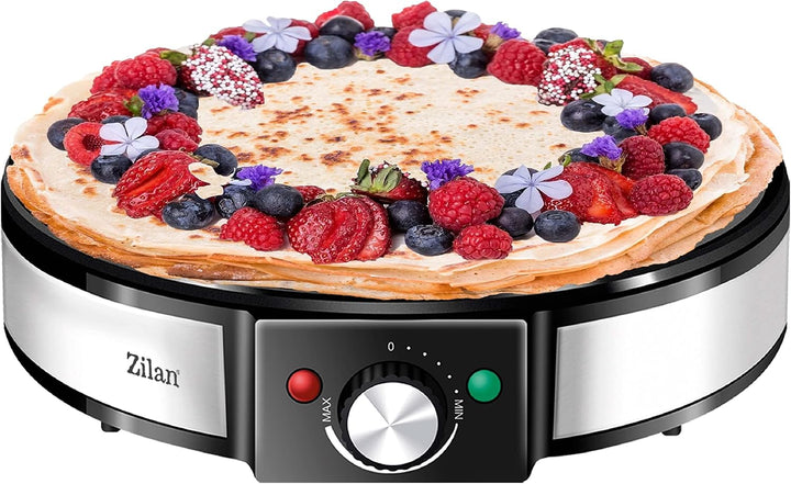 Crepes Maker | 1200 Watt | Cool-Touch-Griff | Antihaftbeschichtung | 30 cm Durchmesser | Creperie |