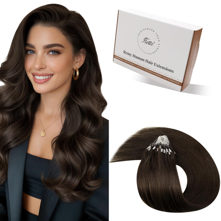 Hetto Microring Extensions Echthaar Remy Microring Echthaar Extensions Braun Micro Loop Extensions H