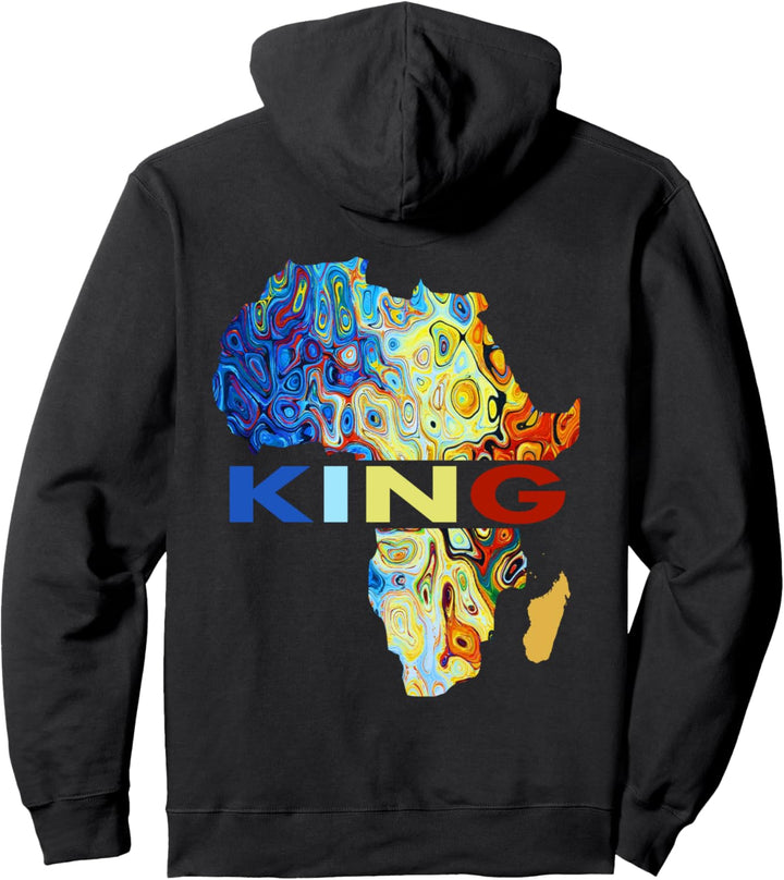 African King Men Abstract Color Art Pullover Hoodie