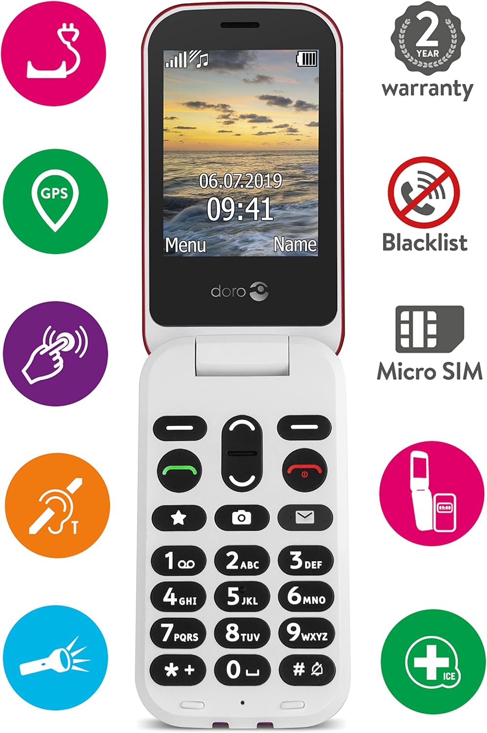 Doro 6060 - GSM Mobiltelefon im eleganten Klappdesign (3 MP Kamera, 2,8 Zoll (7,11cm) Display, GPS,