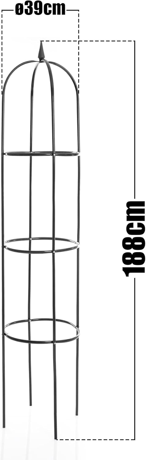 BigDean Rankhilfe Rosenbogen 40 x 200 cm grün witterungsbeständig - Obelisk Rankturm Rankenhilfe Ros