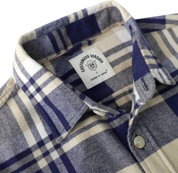 Dubinik® Flanellhemd Herren Flanellhemden Langarm Regular Fit Kariert Button Down Warm Freizeit Hemd