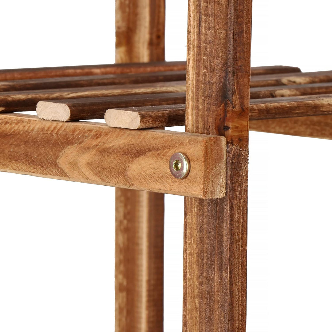SPRINGOS Blumenständer Blumentreppe aus Holz 5 Ebenen Pflanzentreppe Pflanzenständer für Balkon Wohn