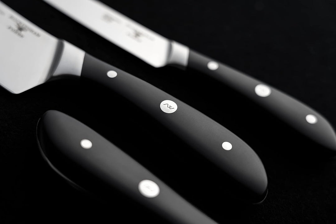 Rockingham Forge Ashwood Black Schwarz 6-Stück Messerblock – 5 Messer und Schwarzer Messerblock aus