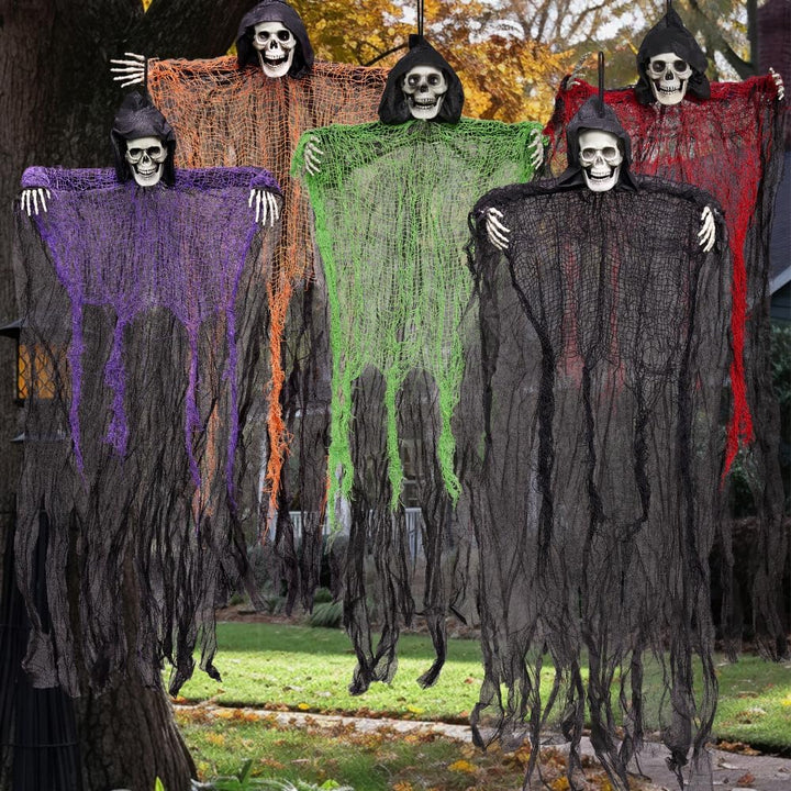 JOYIN 5 Stück Halloween hängende Sensenmänner, 70,1 cm, hängende Skelett Geister für Beste Halloween
