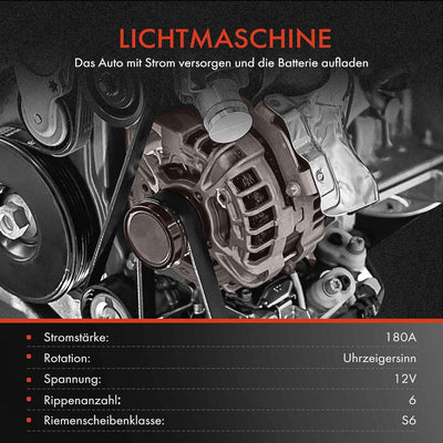 Frankberg Lichtmaschine Generator Kompatibel mit A4 8K2 8KH 8K5 B8 2.0L 2008-2016 A5 8T3 8F7 8TA 2.0