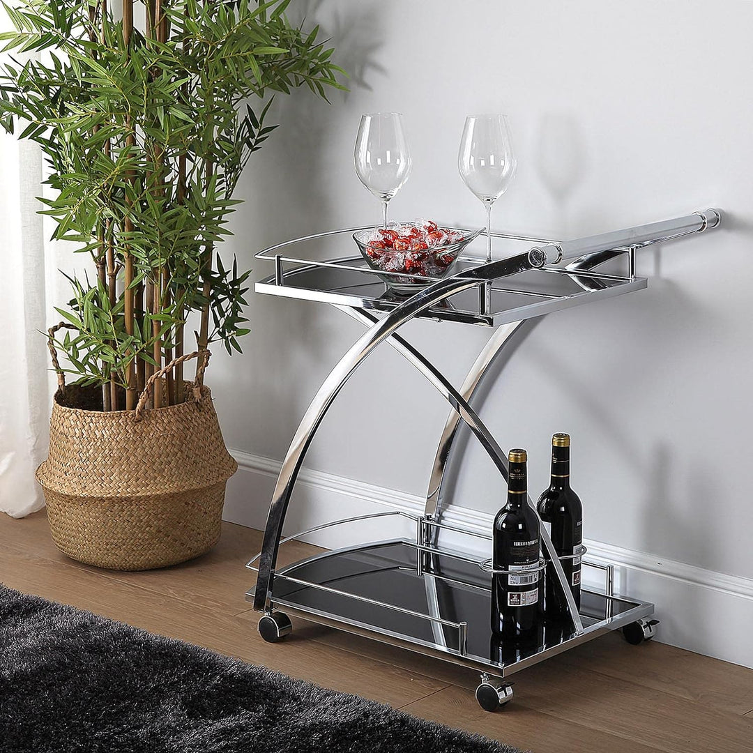 Versa Driana Wagen für Küche, Wohnzimmer oder Esszimmer, moderne Servierwagen, Massnahmen (H x L x B