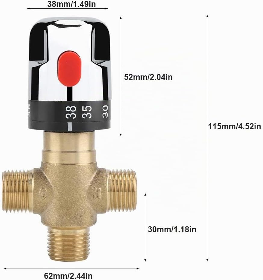 Thermostat Thermostatisches Mischventil, 4 Wege Thermostatmischer Wassertemperaturrohr, Thermostatve