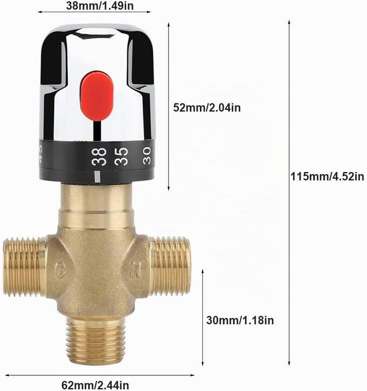 Thermostat Thermostatisches Mischventil, 4 Wege Thermostatmischer Wassertemperaturrohr, Thermostatve
