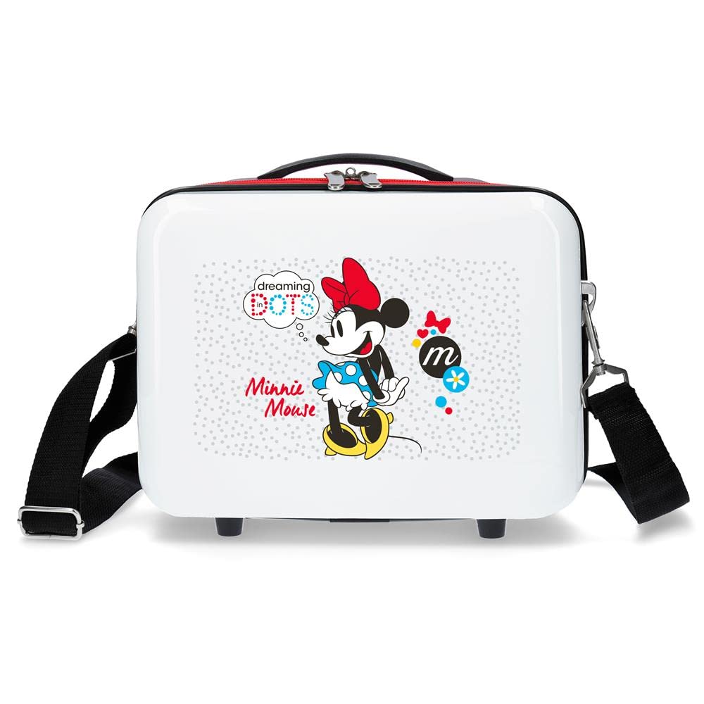 Disney Minnie Enjoy the Day Anpassungsfähiger Schönheitsfall Weiss 29x21x15 cms ABS Rot Toilettentas
