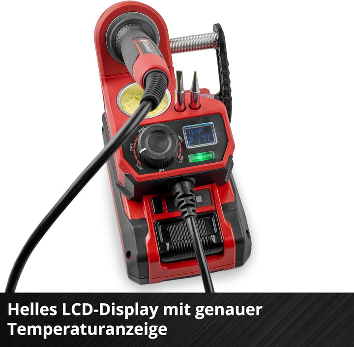 Einhell Akku-Lötkolben TE-SI 18/480 Li E PXC (18 V, 200 °C - 480 °C, zum Weichlöten, LCD-Display, in