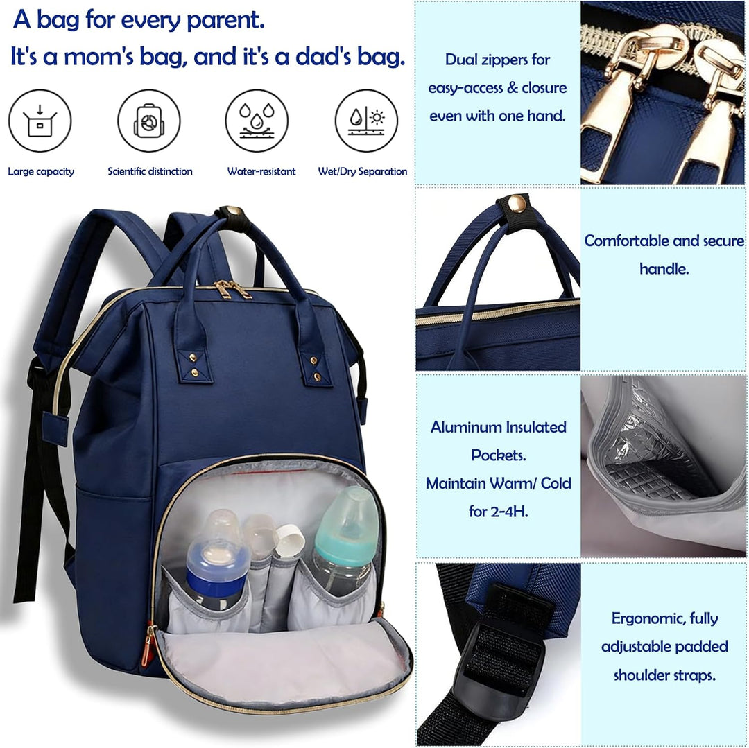 Wickeltasche Rucksack, Multifunktions-Wickeltasche Organizer mit grosser Kapazität, wasserdichte Wic
