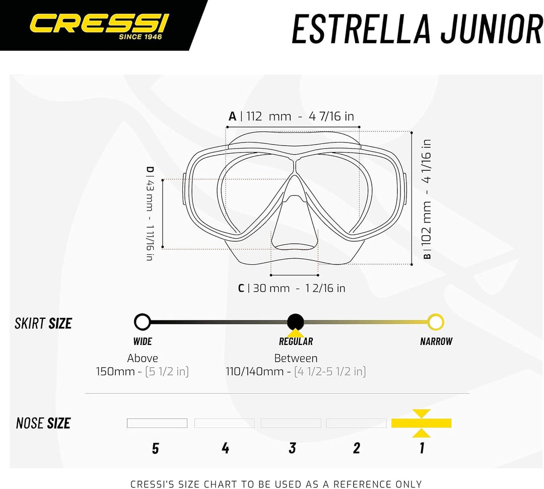 Cressi Estrella Jr - Maske zum Tauchen und Schnorcheln Transparent/Rosa Maske + Schnorchel, Transpar