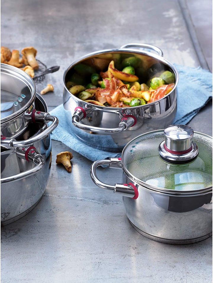 WMF Quality One Kochtopf gross 24cm, Glasdeckel mit Dampföffnung, Nudeltopf, Fleischtopf Induktion 6