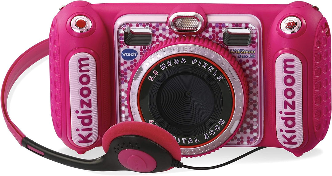 VTech KidiZoom Duo DX pink – Kinderkamera mit Selfie- und Videofunktion, Effekten, Spielen, Musikpla