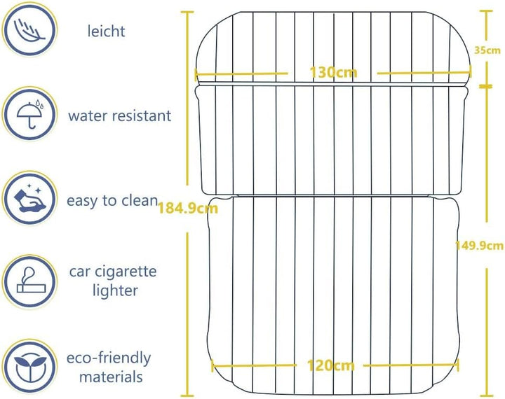 QDH SUV Auto Luftmatratzen-Camping Aufblasbare Matratze-Aufblasbares Bett für den Auto-Rücksitz-Dick