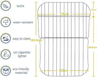 QDH SUV Auto Luftmatratzen-Camping Aufblasbare Matratze-Aufblasbares Bett für den Auto-Rücksitz-Dick