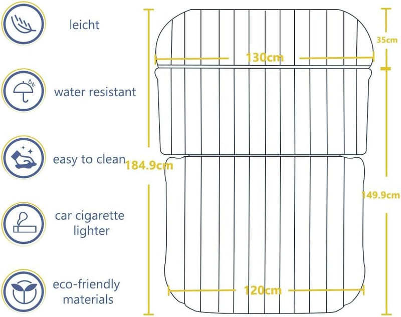 QDH SUV Auto Luftmatratzen-Camping Aufblasbare Matratze-Aufblasbares Bett für den Auto-Rücksitz-Dick