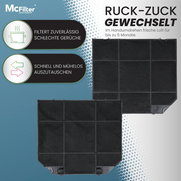 McFilter I 1x Aktivkohlefilter für Dunstabzugshaube EFF72, kompatibel mit Kohlefilter Bosch 00668491