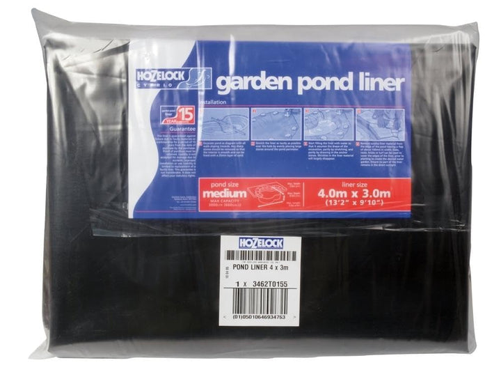 Hozelock Teichzubehör Fertigteichfolie, Schwarz, 4 x 3 Meter 4m X 3m, 4m X 3m