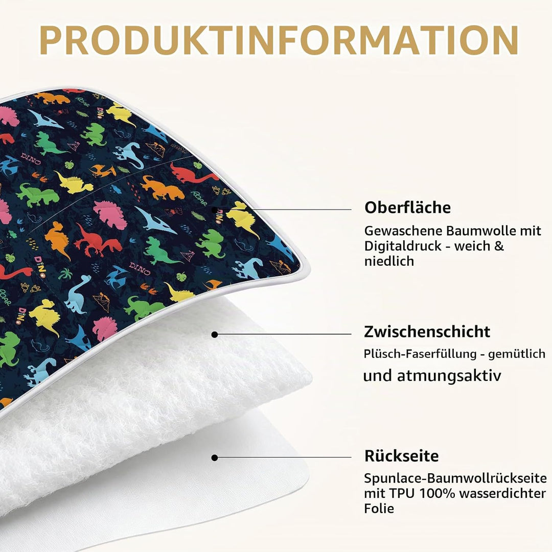 Dinosaurier-PIPI-Pads, Töpfchen-Trainingsbett-Pads, 100% wasserdicht und Bettnässtücher für Einzel-