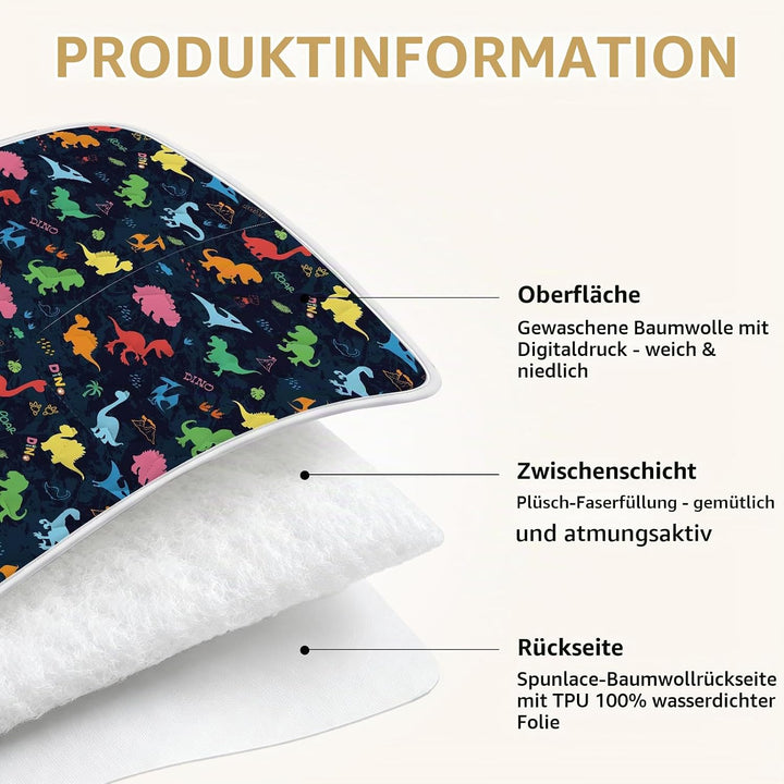 Dinosaurier-PIPI-Pads, Töpfchen-Trainingsbett-Pads, 100% wasserdicht und Bettnässtücher für Einzel-